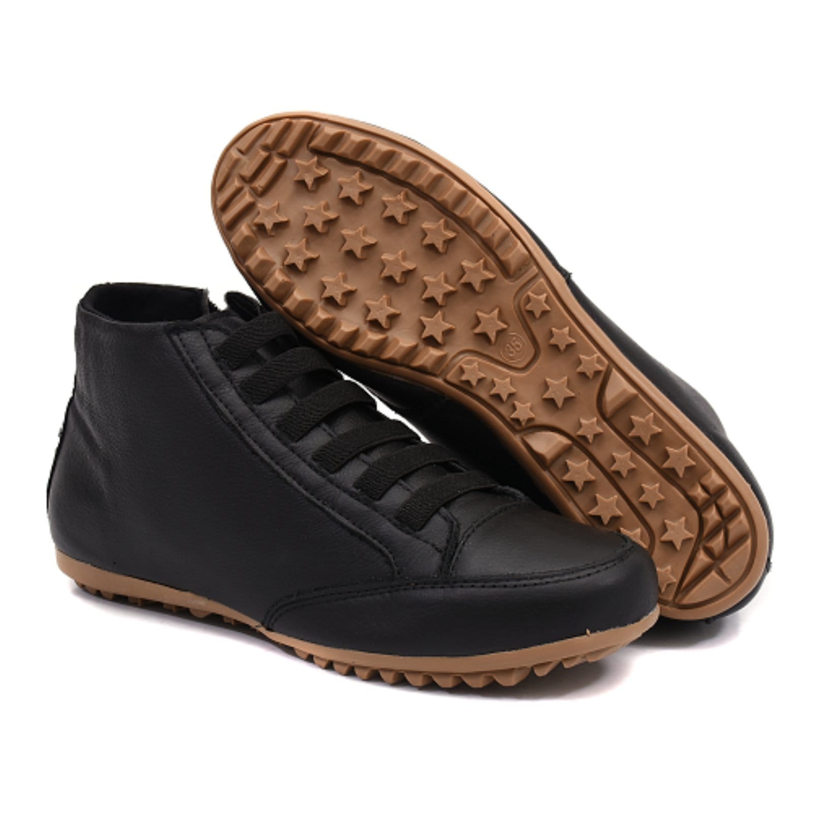 Vista 2 Bota Feminina Comfort Cano Curto Sem Salto Zíper Preta ROMEU E JULIETA SHOES preto