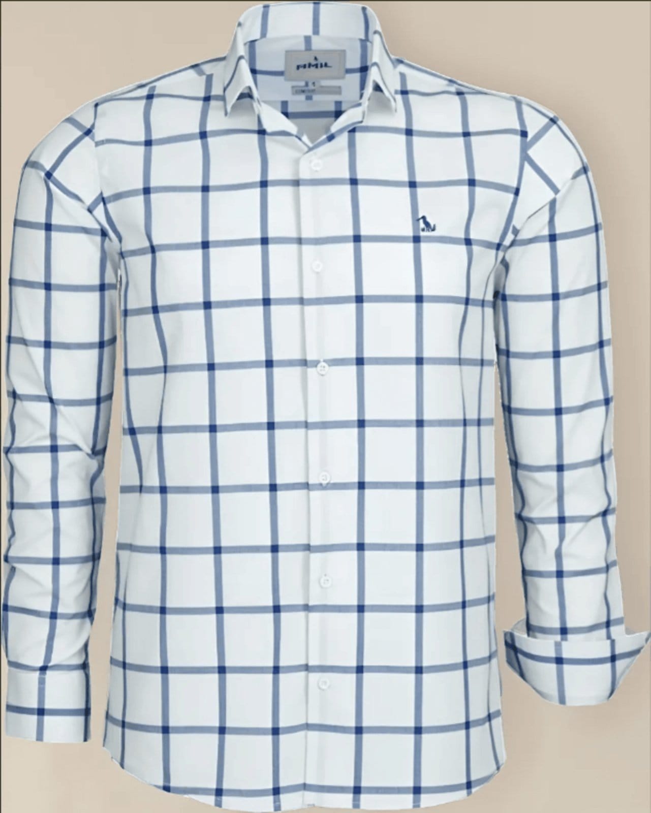 Camisa Casual Amil Com Elastano Xadrez Owen Manga Longa Luxo Cor03