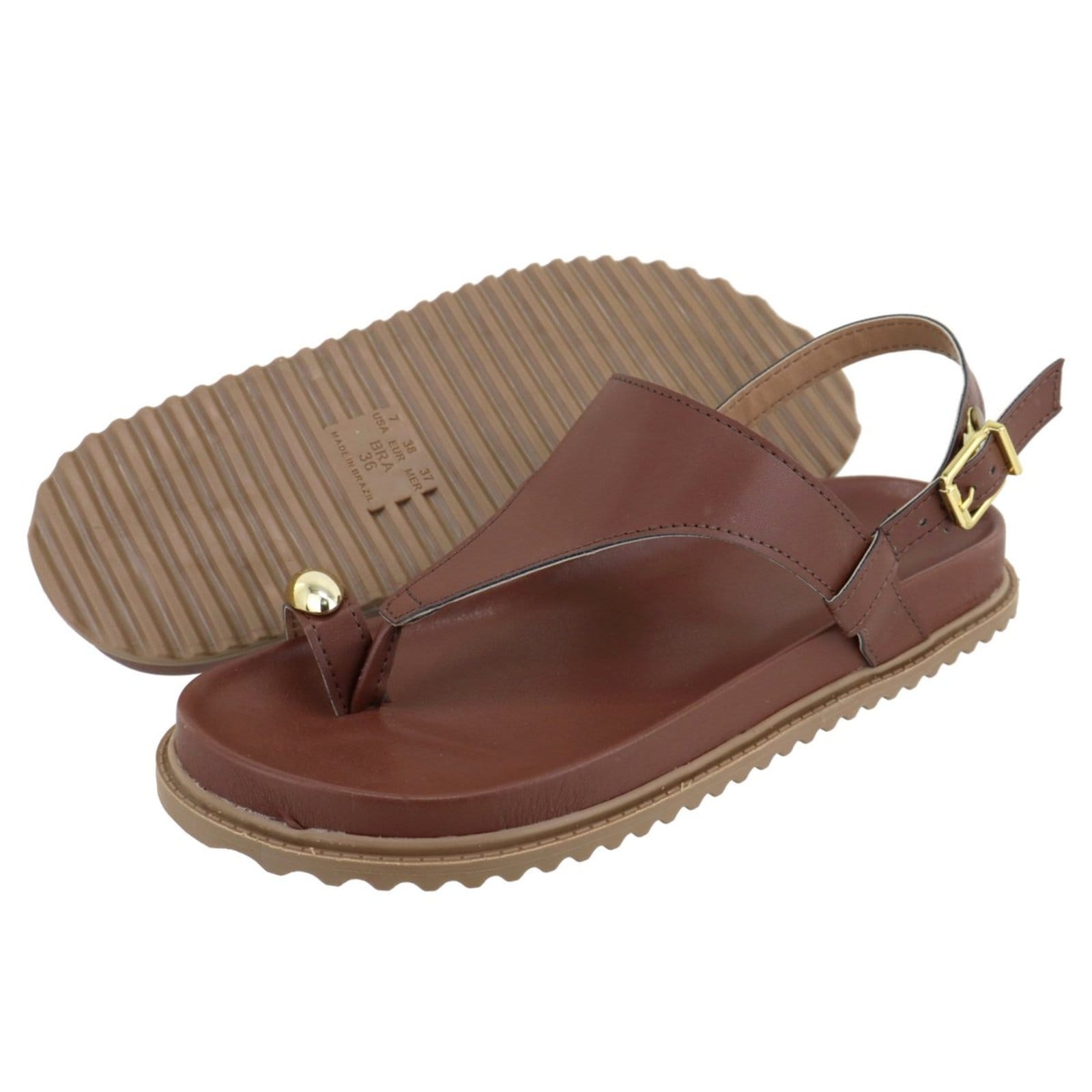 Vista 2 Sandália Papete Rasteira Asa Delta Café Caramelo TELLINI STORE marrom