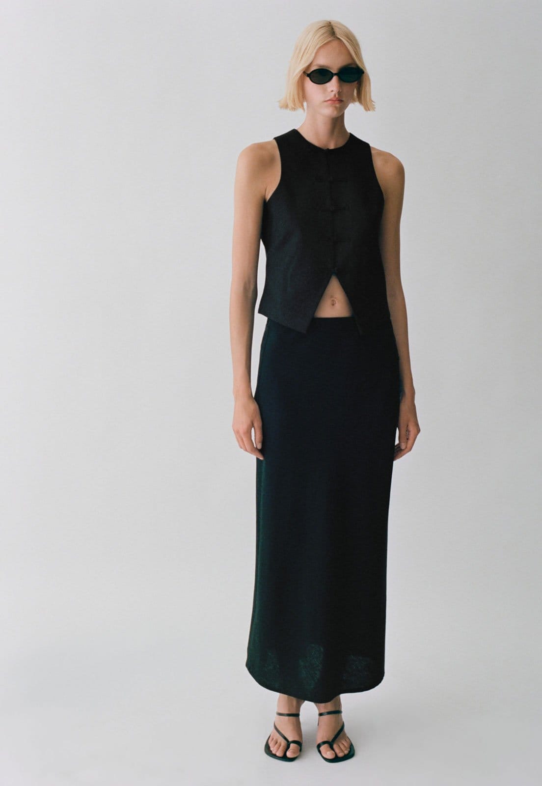 Saia Mango Longa Laguna Preta