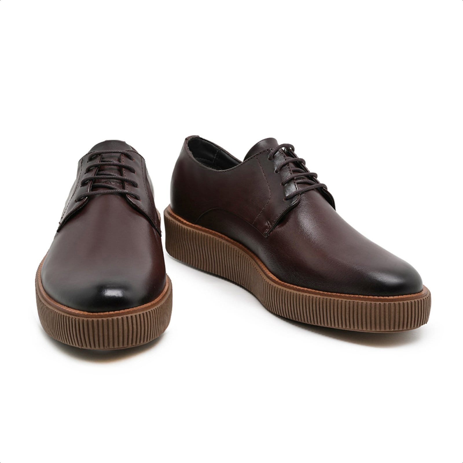 Vista 2 Sapato Derby Malbork Masculino Couro Sola de Borracha 2405_12 Malbork marrom