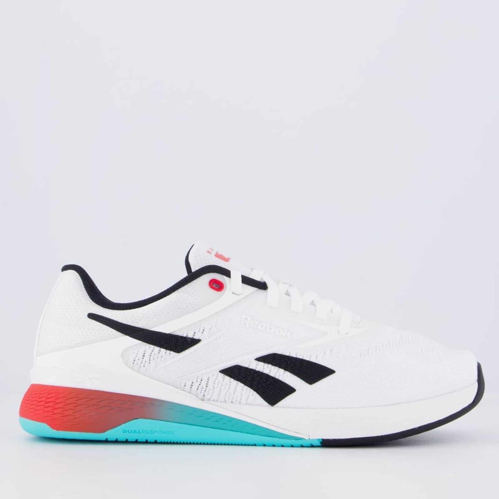 Vista principal Tênis Reebok Nano X5 e Vermelho Reebok branco