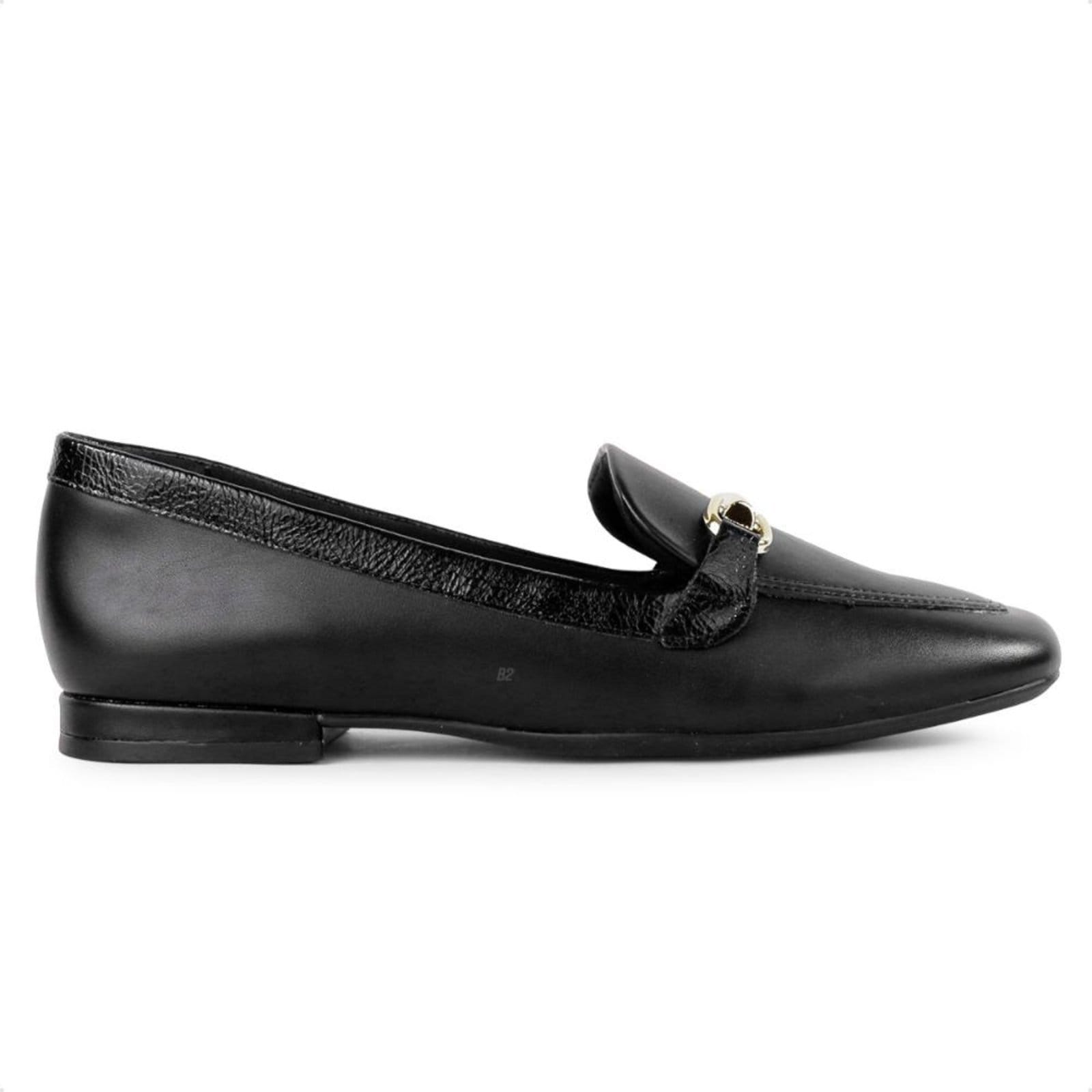 Mocassim Comfortflex Metallic Detail Feminino Preto