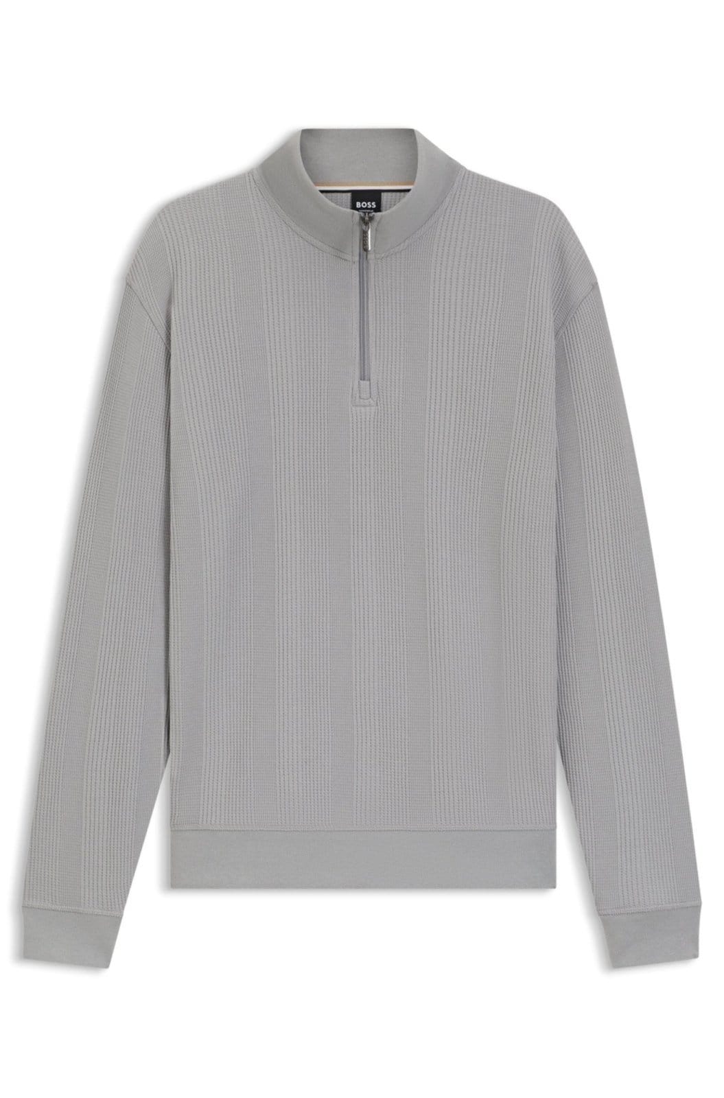 Moletom Em Mistura De Algodão Com Gola De Zíper