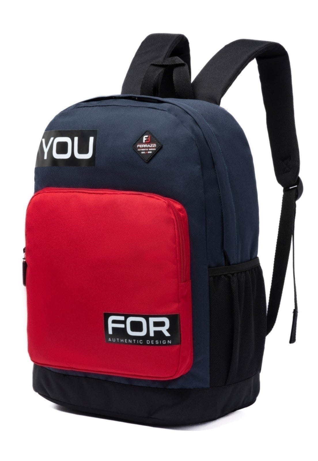 Vista 2 Mochila Escolar Masculina Ferrazzi Alças Acolchoadas Resistente Moderna Ferrazzi azul