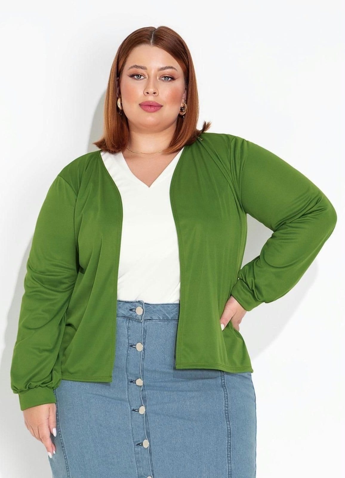 Cardigan Alongado Plus Size