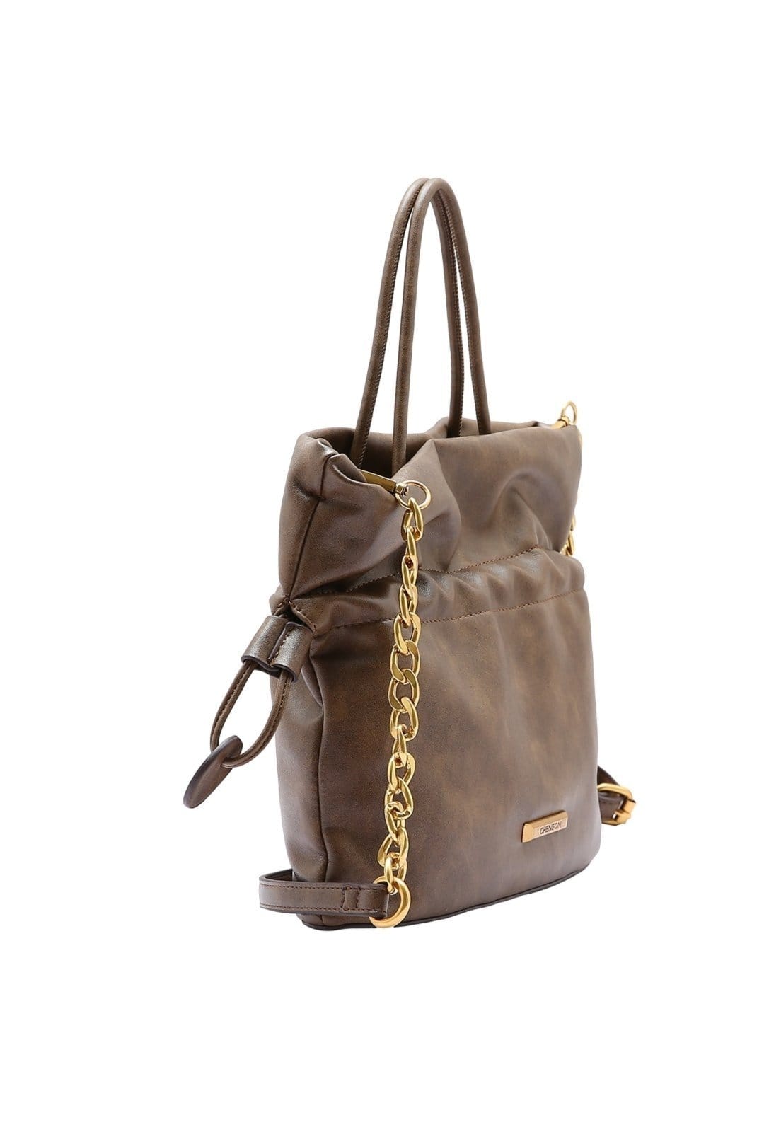 Vista 2 Bolsa Feminina Chenson Original Minimalista Luxo Mão 3485041 Chenson marrom