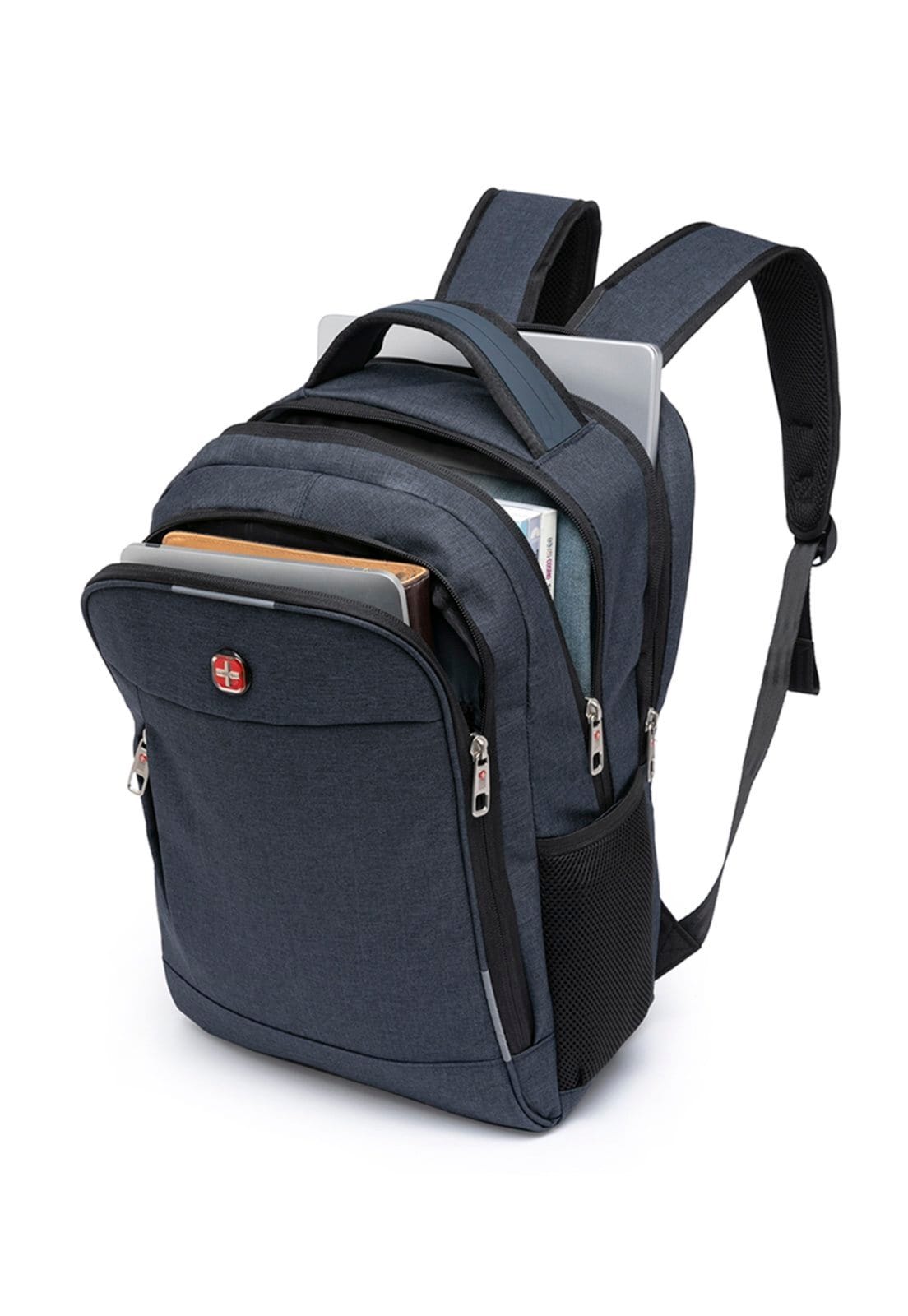 Vista 2 Mochila Executiva Notebook Masculina Antifurto Crossgear Crossgear azul