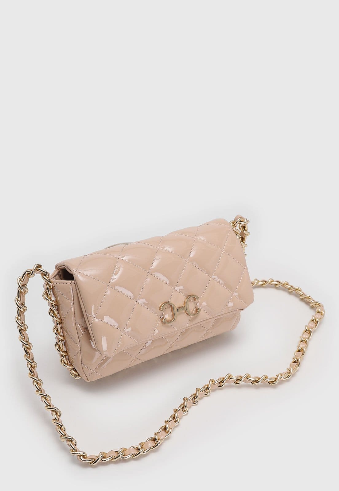 Vista 2 Bolsa Tiracolo Capodarte Verniz Alça Corrente Capodarte nude