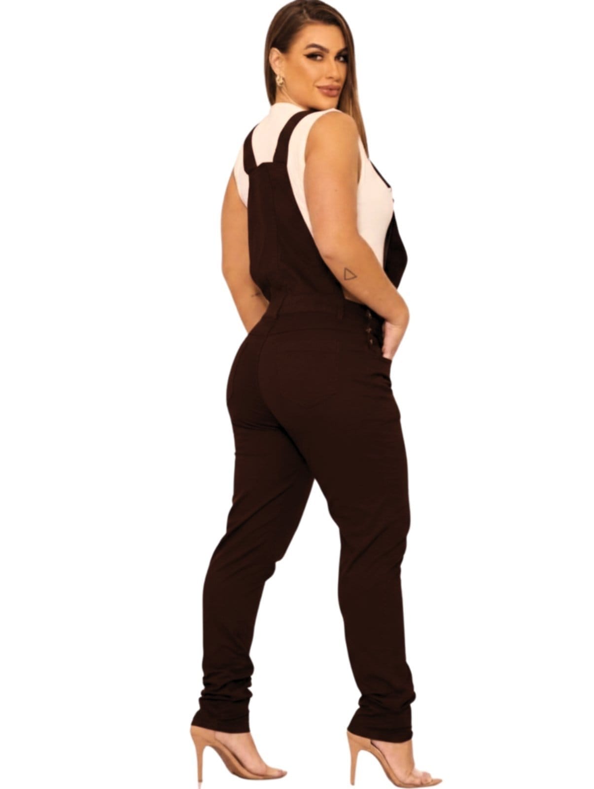 Vista 2 Macacão Preto Feminino Alleppo Jeans Portugal Alleppo Jeans marrom