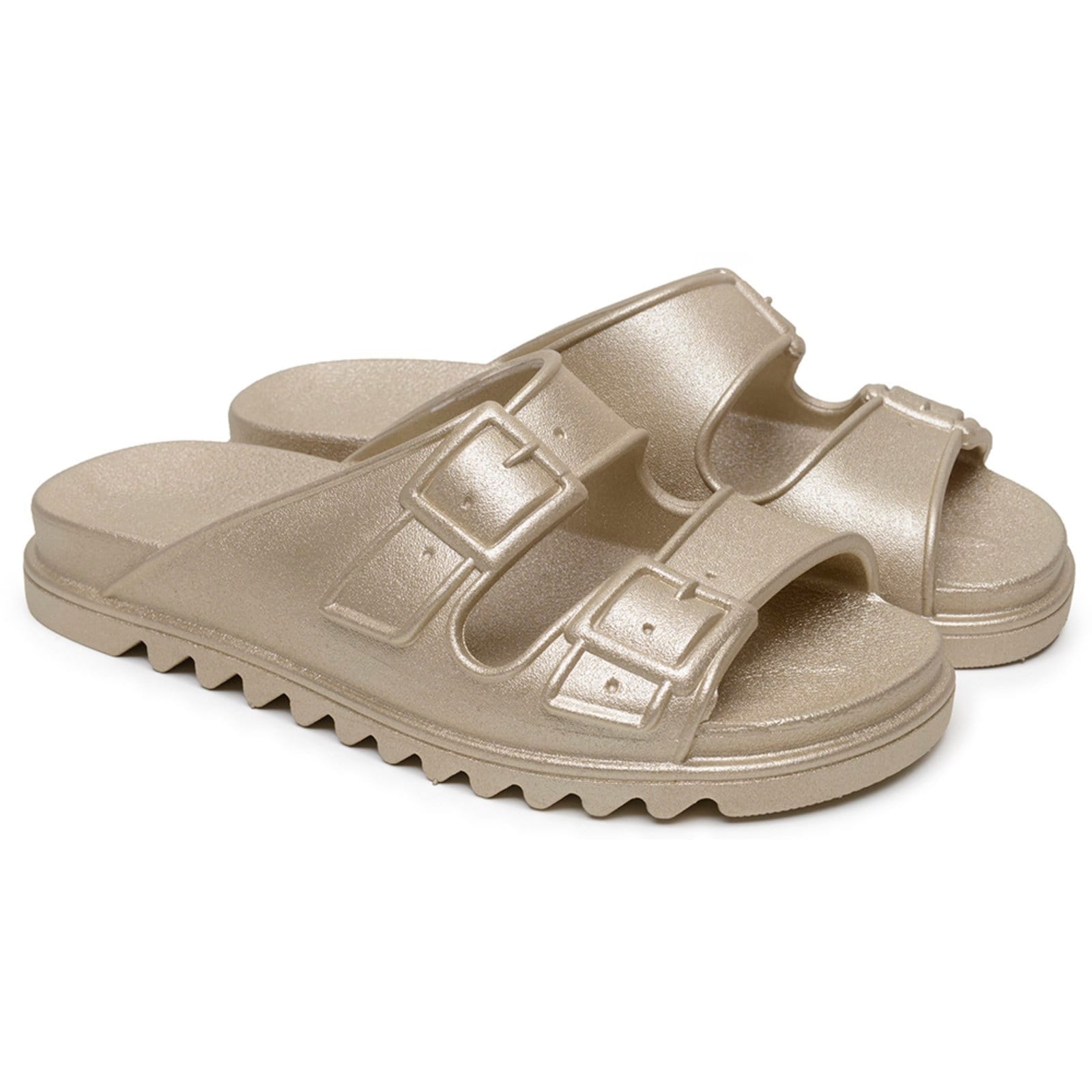 Vista 2 Chinelo Feminino Casual A. Andrade Papete Slide Leve Confortável Moderna Anatômica Veritimo dourado