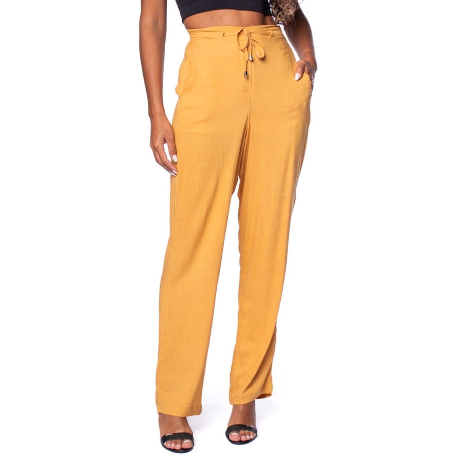 Calça Feminina Giraffe em Viscose Reta com Cordão