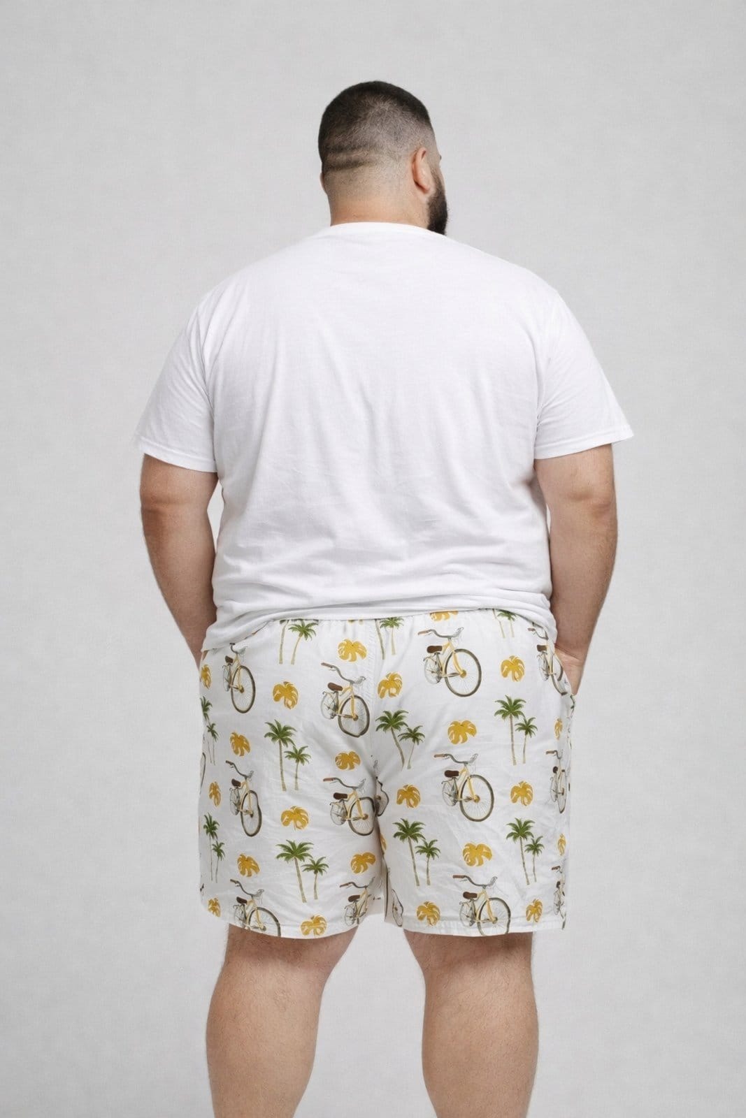 Vista 2 Bermuda Plus Size D Bell Outlet Fashion Estampa BIcicleta Branca D BELL OUTLET FASHION branco