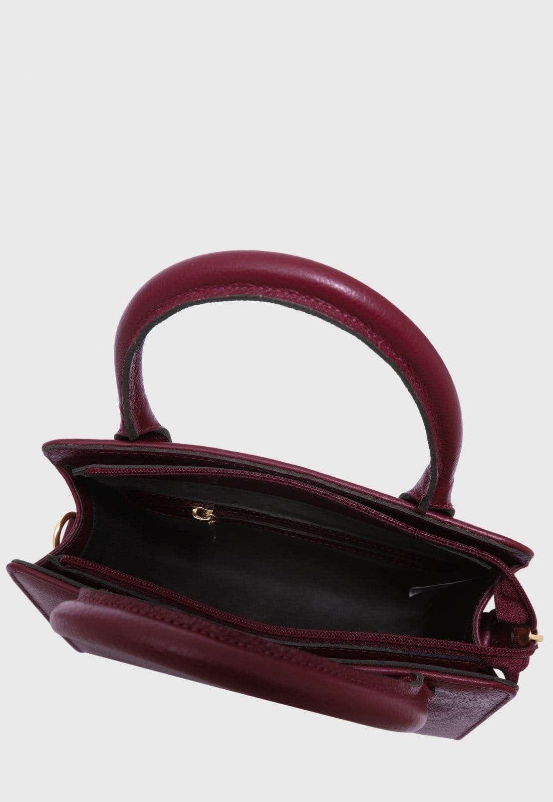 Vista 2 Bolsa Transversal de Couro Mariart Mangaba Rubi Mariart vinho