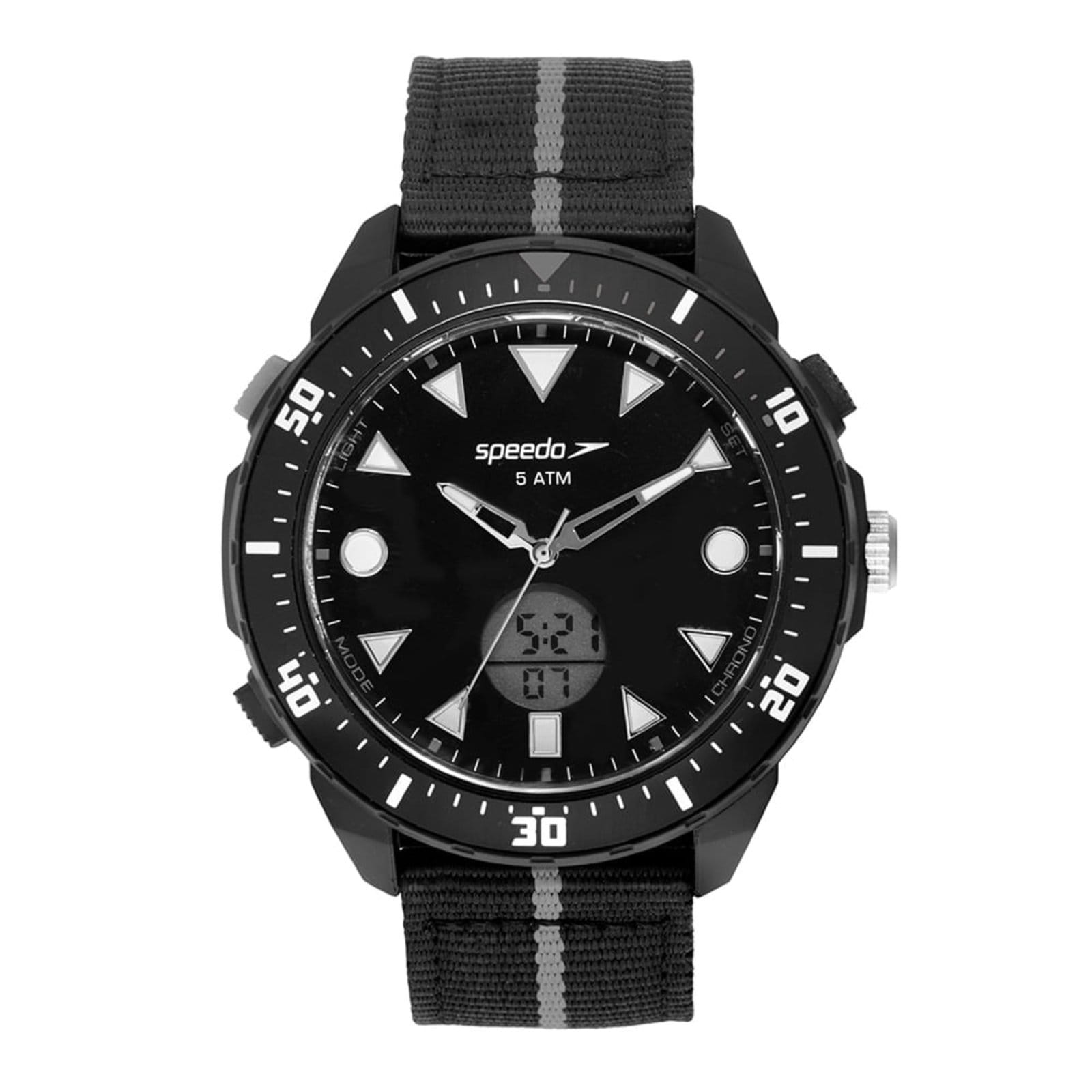 Relógio Speedo Anadigi Esportivo Nylon Cinza e