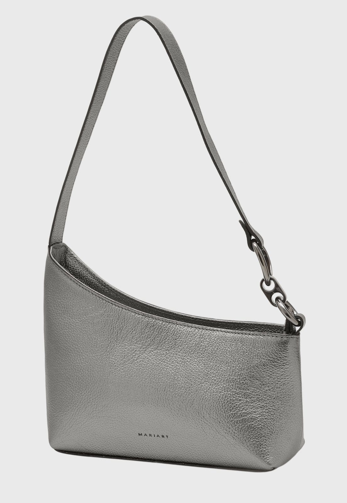 Bolsa Shoulder Couro Mariart Lírio Onix