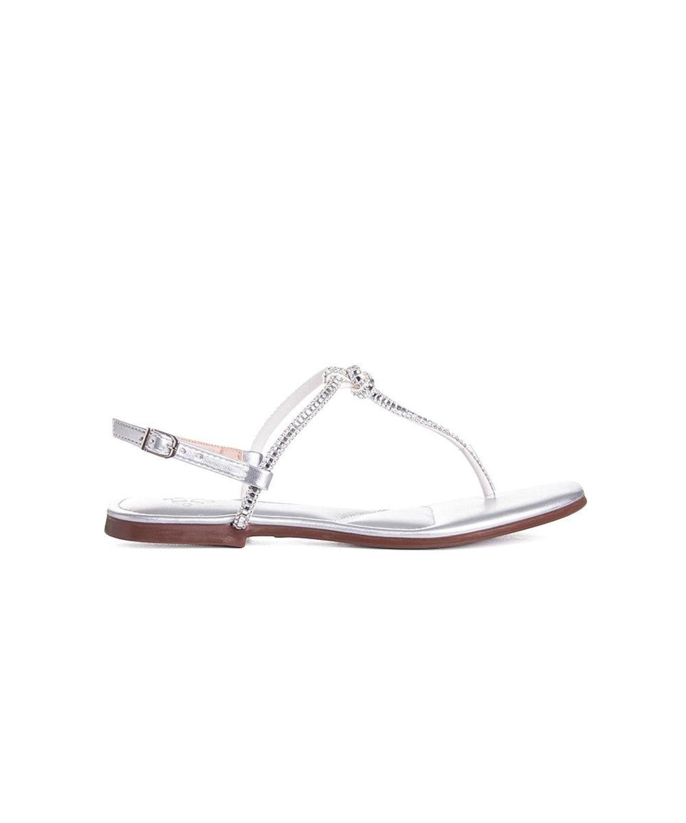 Sandália Rasteira Pixolé Strass Prata