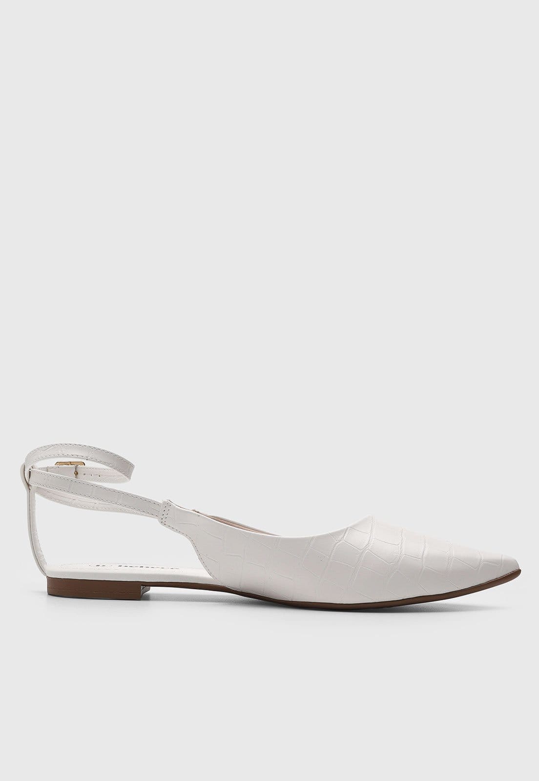 Vista 2 Sapatilha Feminina cê Ponta Fina Branca BEBECÊ branco