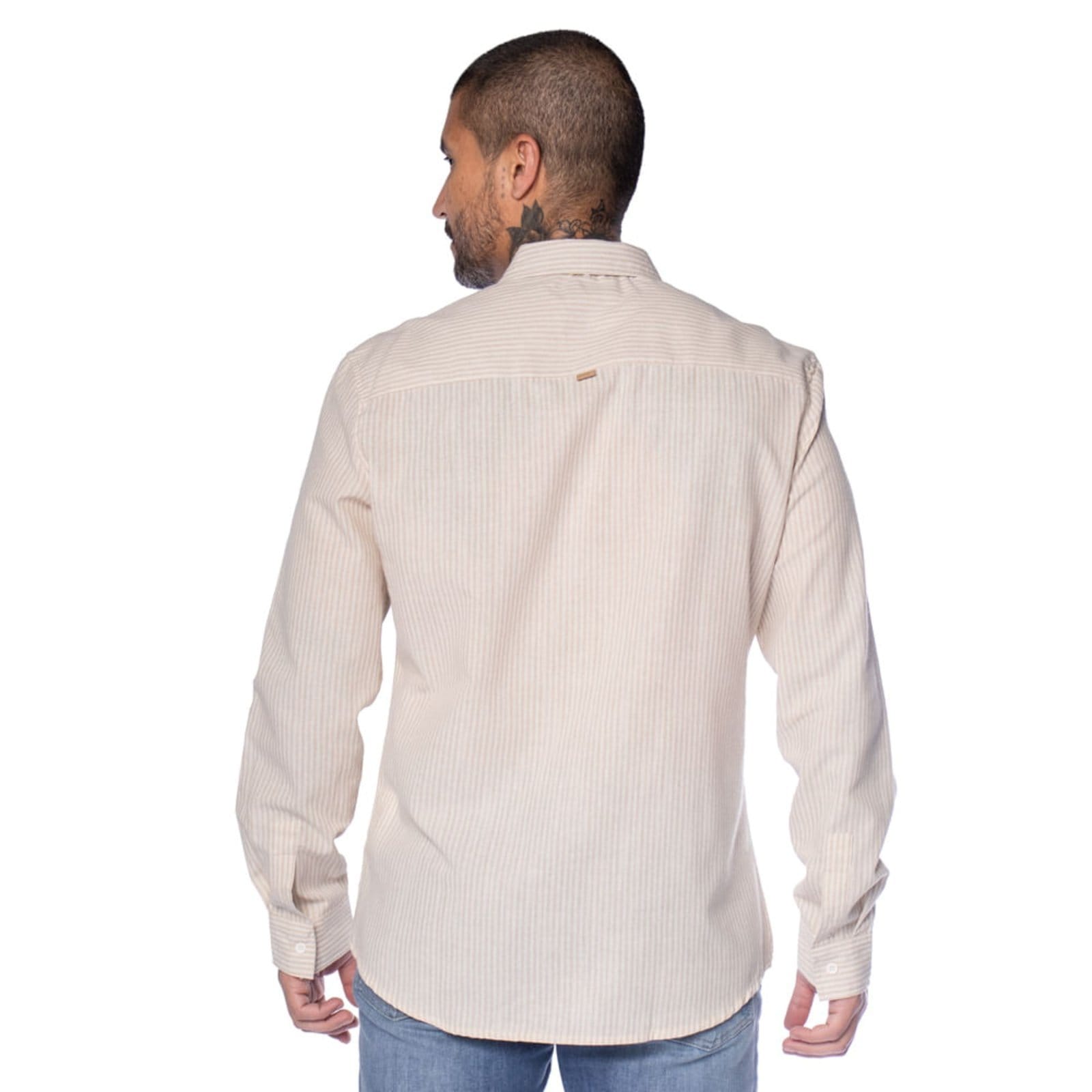 Camisa Masculina Dixie Slim Manga Longa Listras - 2