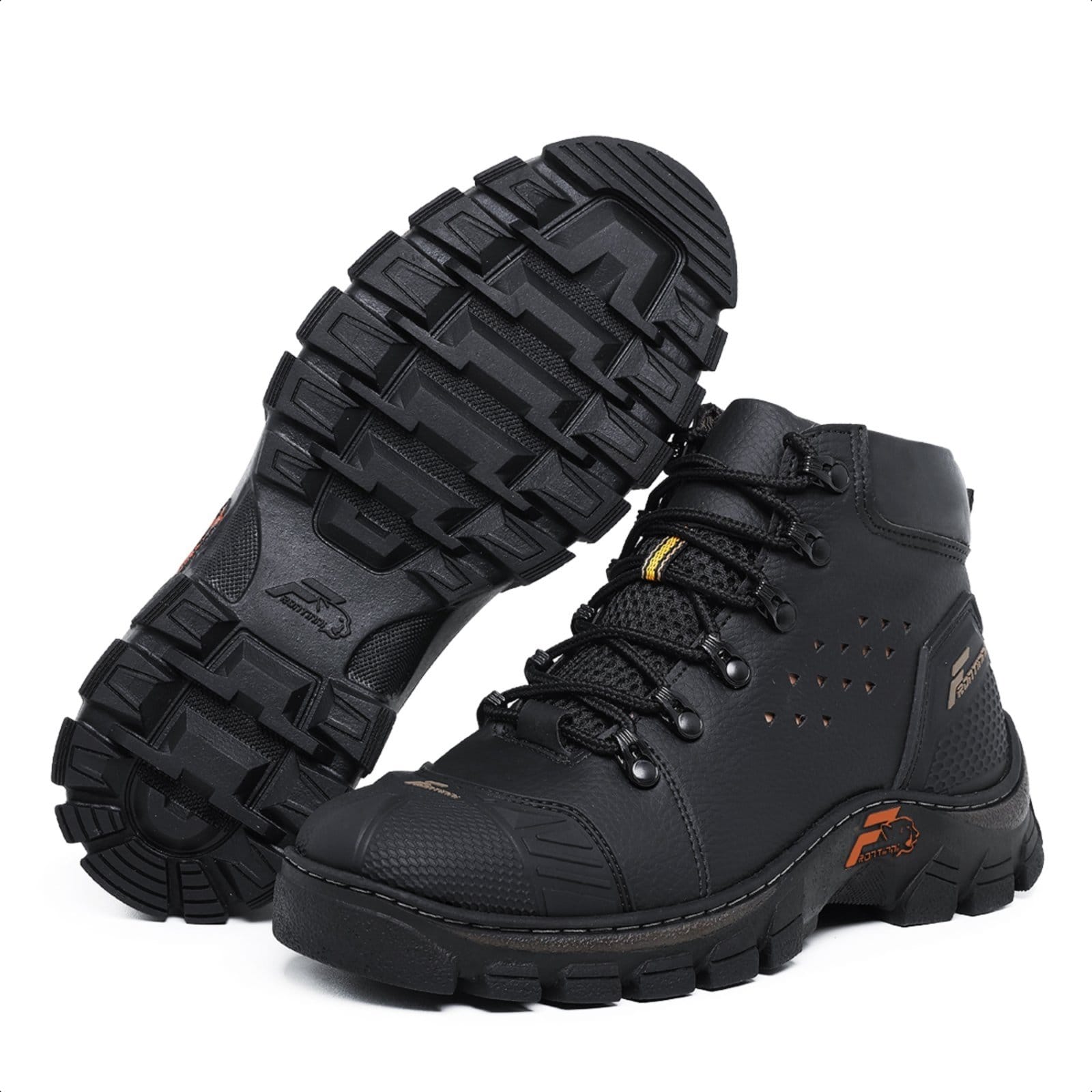 Vista 2 Coturno Masculino Bota Bico Pvc Resistente Segurança Trabalho Lavini Shoes preto