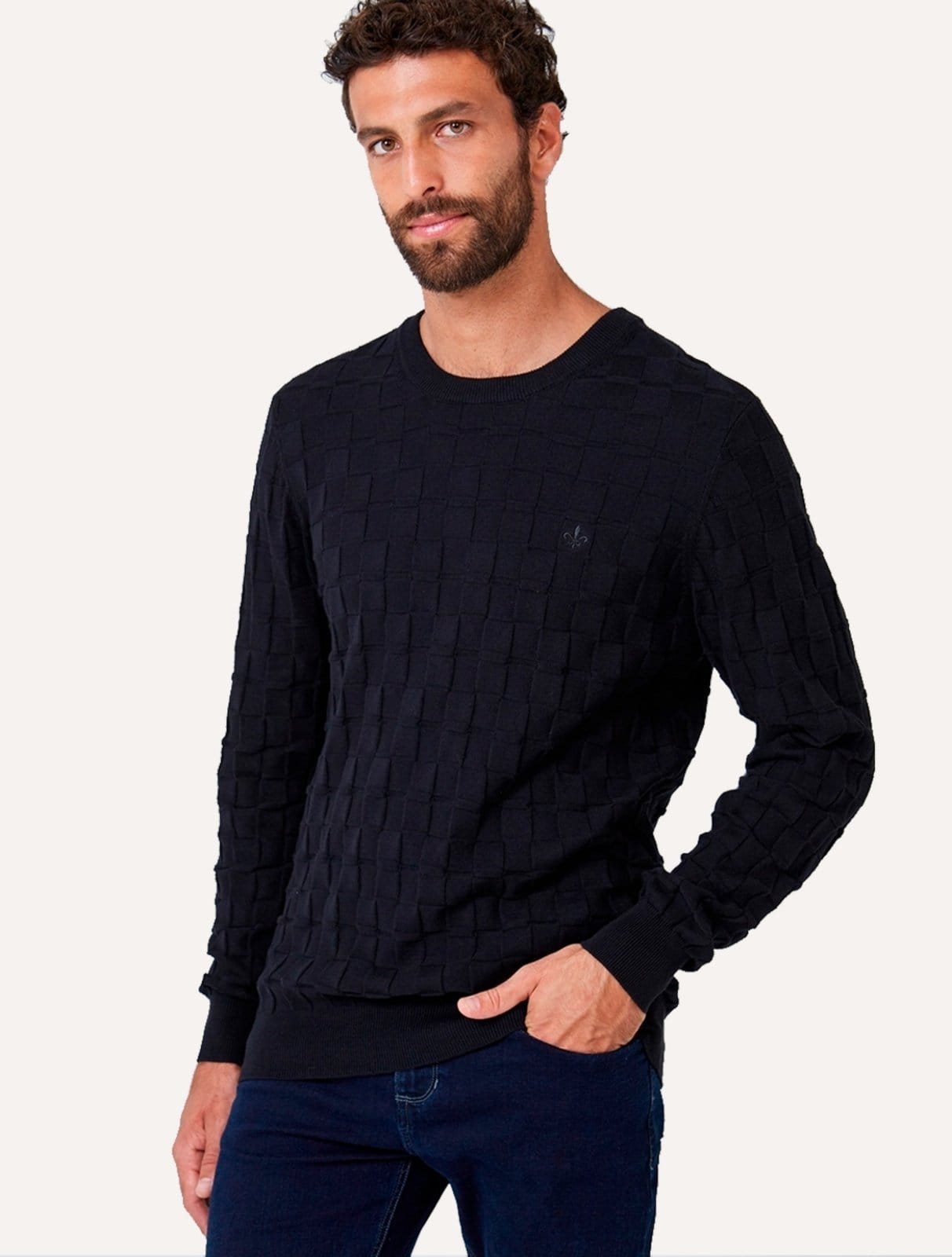 Tricot Dudalina Masculino Textura Quadrile