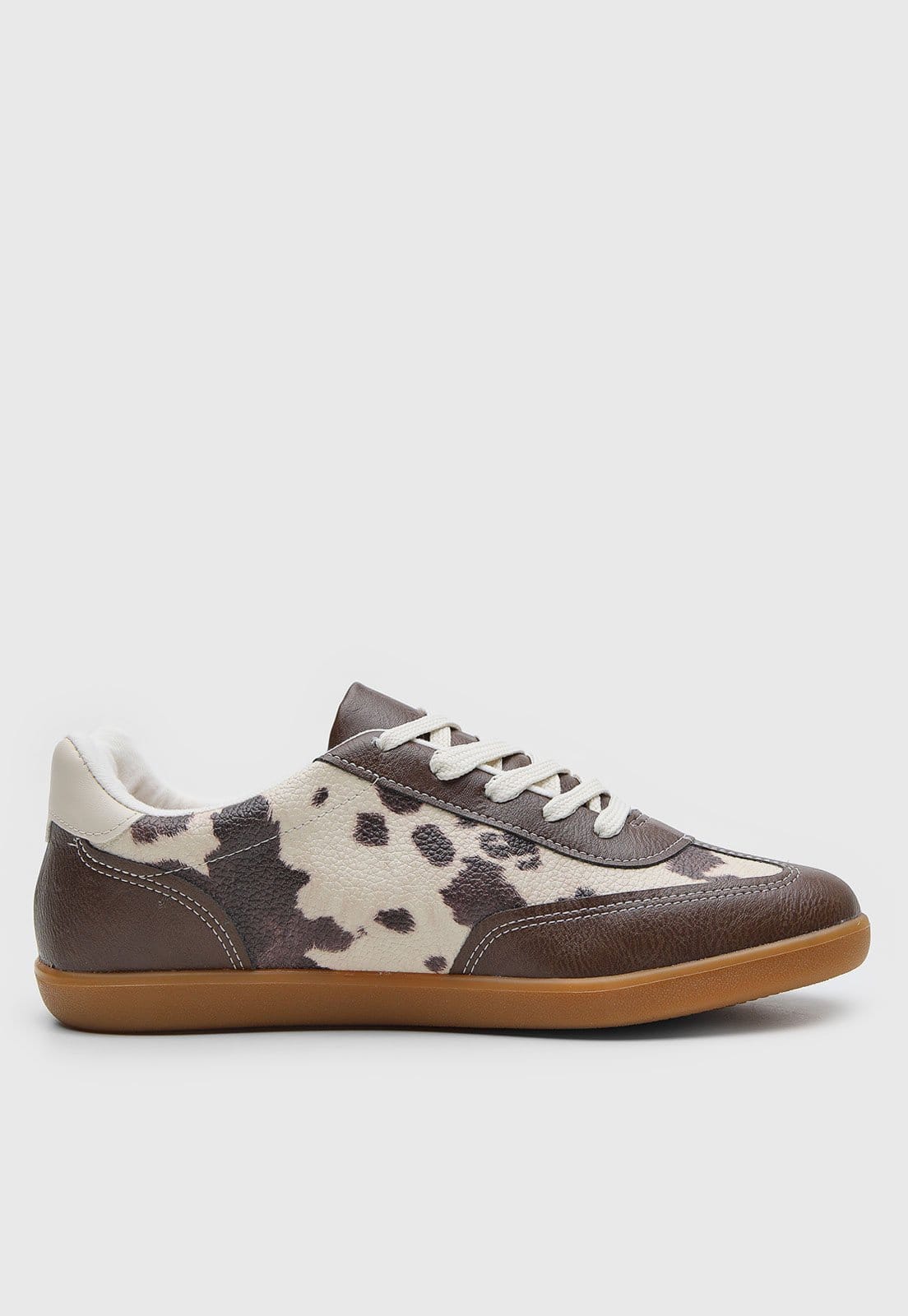 Vista 2 Tênis Feminino Vizzano Animal Print Marrom e Off-White VIZZANO marrom white