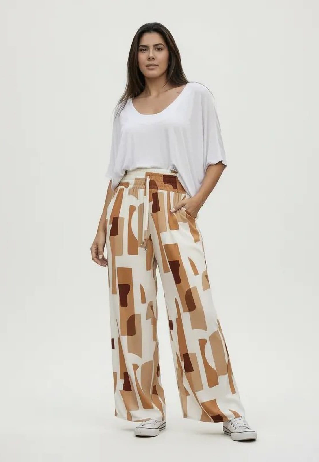 Vista 2 Calça CabanaFree Pantalona Elastic Estampa Nozes Organic Cabanafree estampado