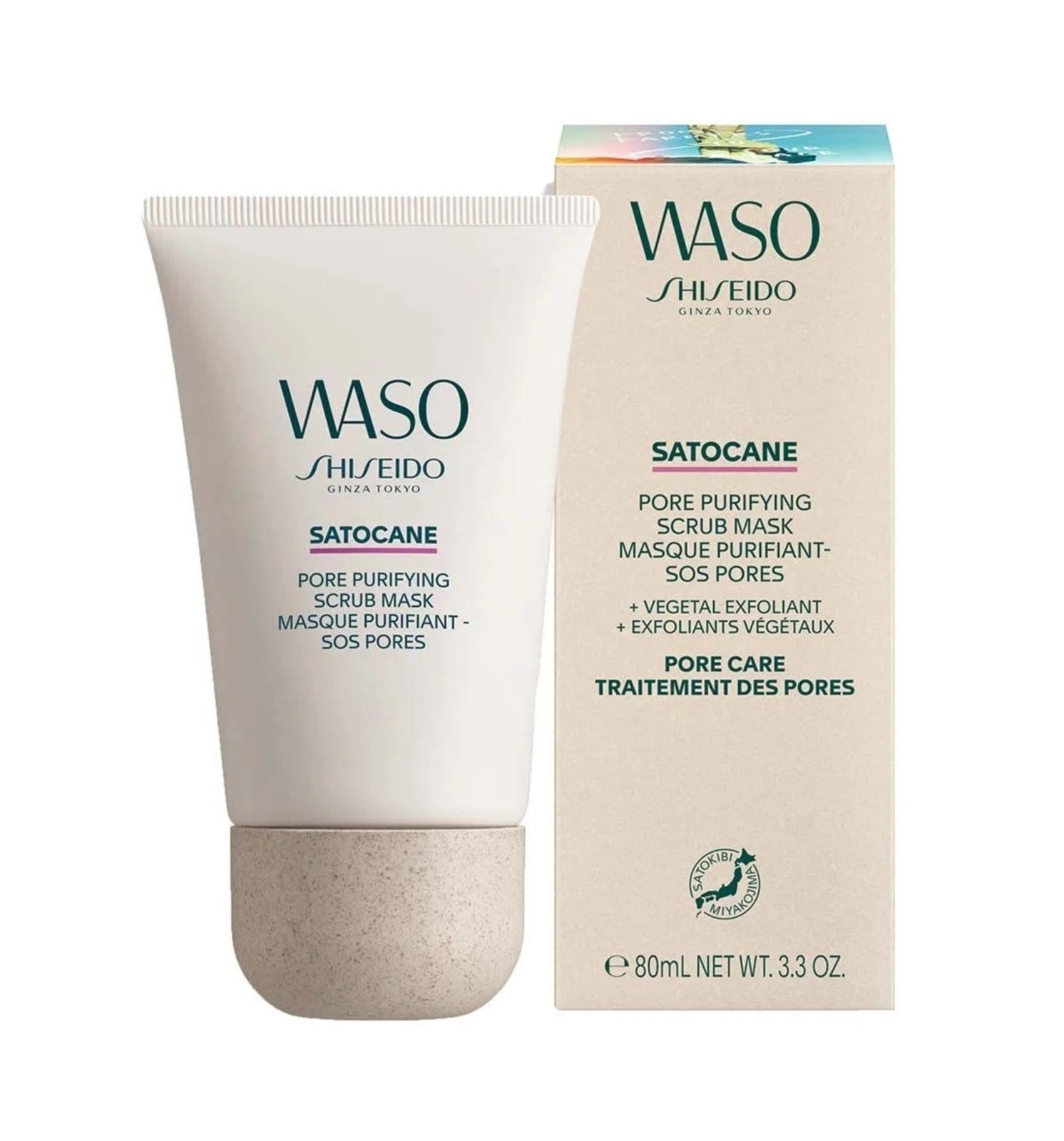 Vista 2 Máscara Shiseido - Waso Satocane Pore Purifying Scrub Mask Shiseido unico