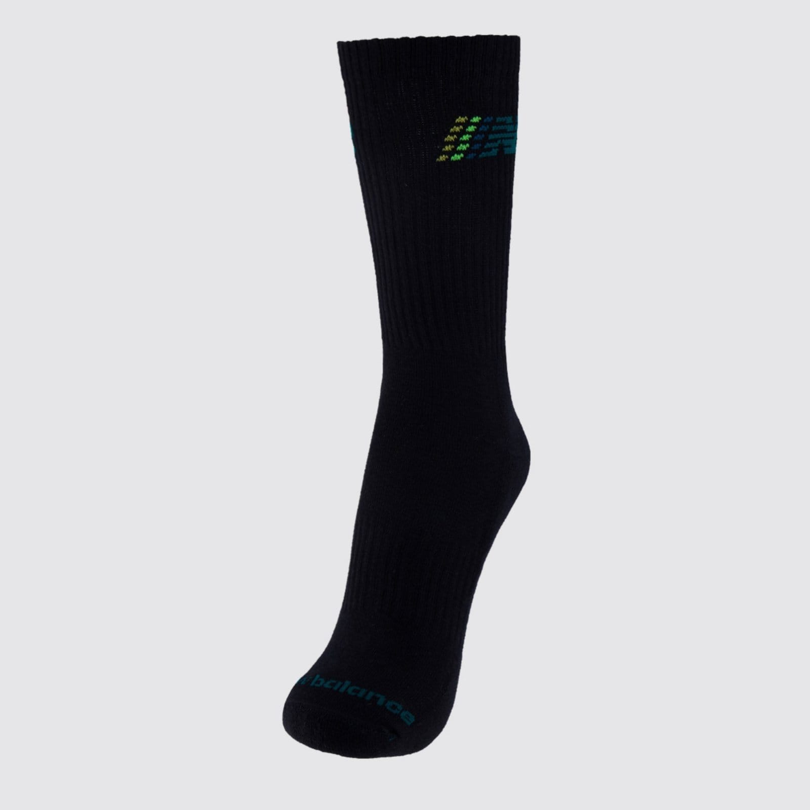 Meia New Balance Cano Alto Graphic Preto e Verde