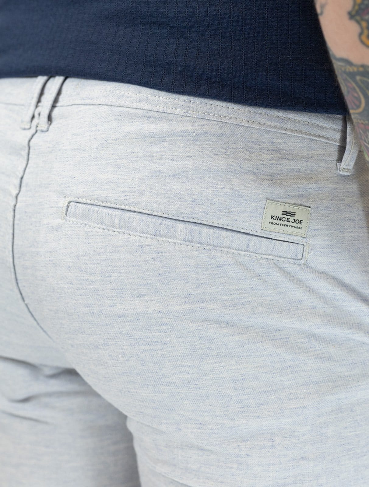 Vista 2 Bermuda King & Joe Masculina Slim Casual Soft Colors Claro King & Joe azul