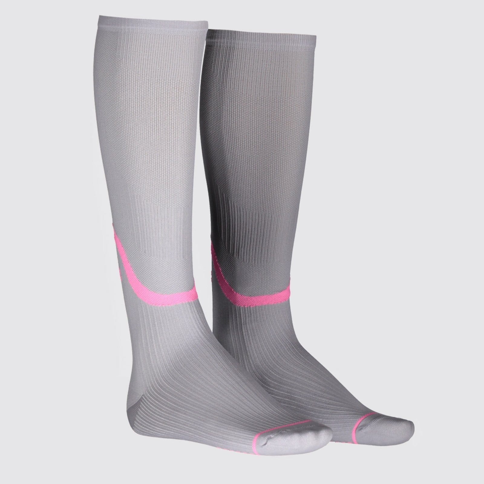 Meia Selene 3/4 Compressão Feminina Cinza e Rosa