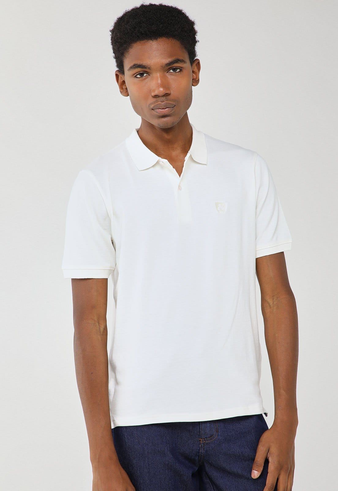 Vista 2 Kit 2 Camisas Polo Masculina MR Kitsch Slim Preta e Off-White MR. KITSCH preto white