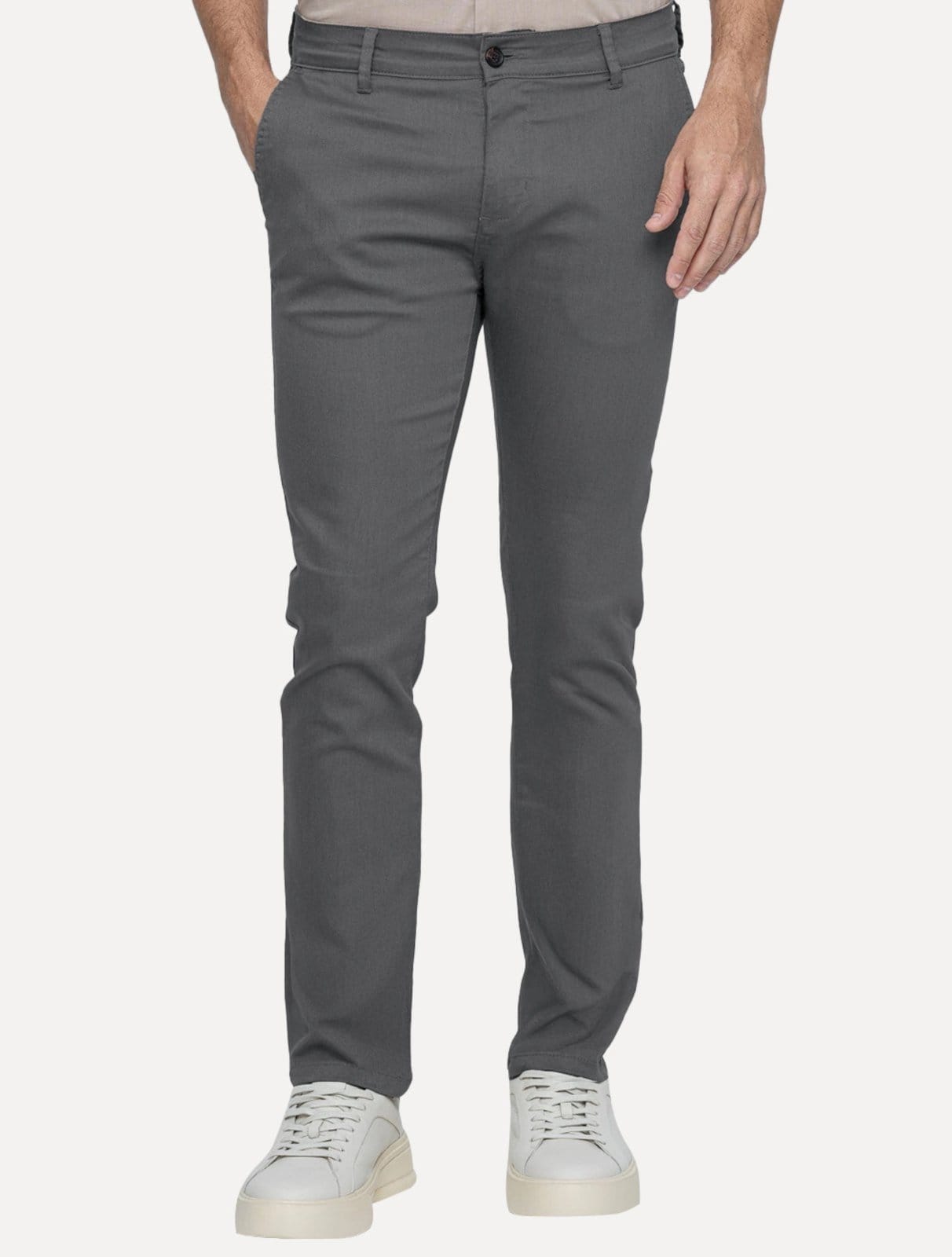 Calça King & Joe Sarja Masculina Slim Chumbo