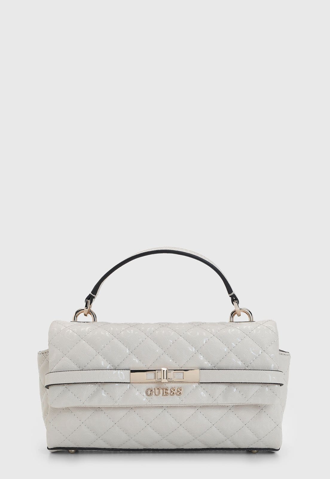 Bolsa Média Guess Matelassê Monograma Off White