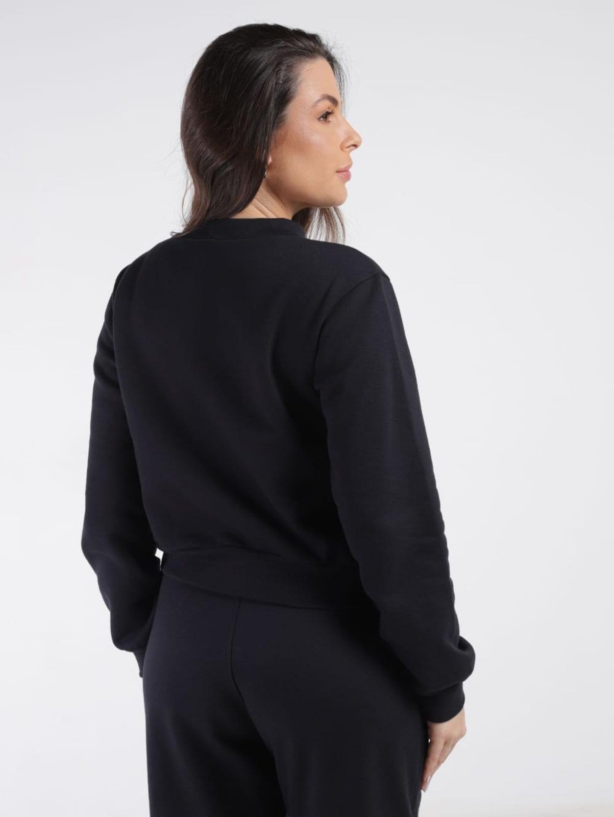 Vista 2 Moletom Cropped Feminino Bright Girl'S preto