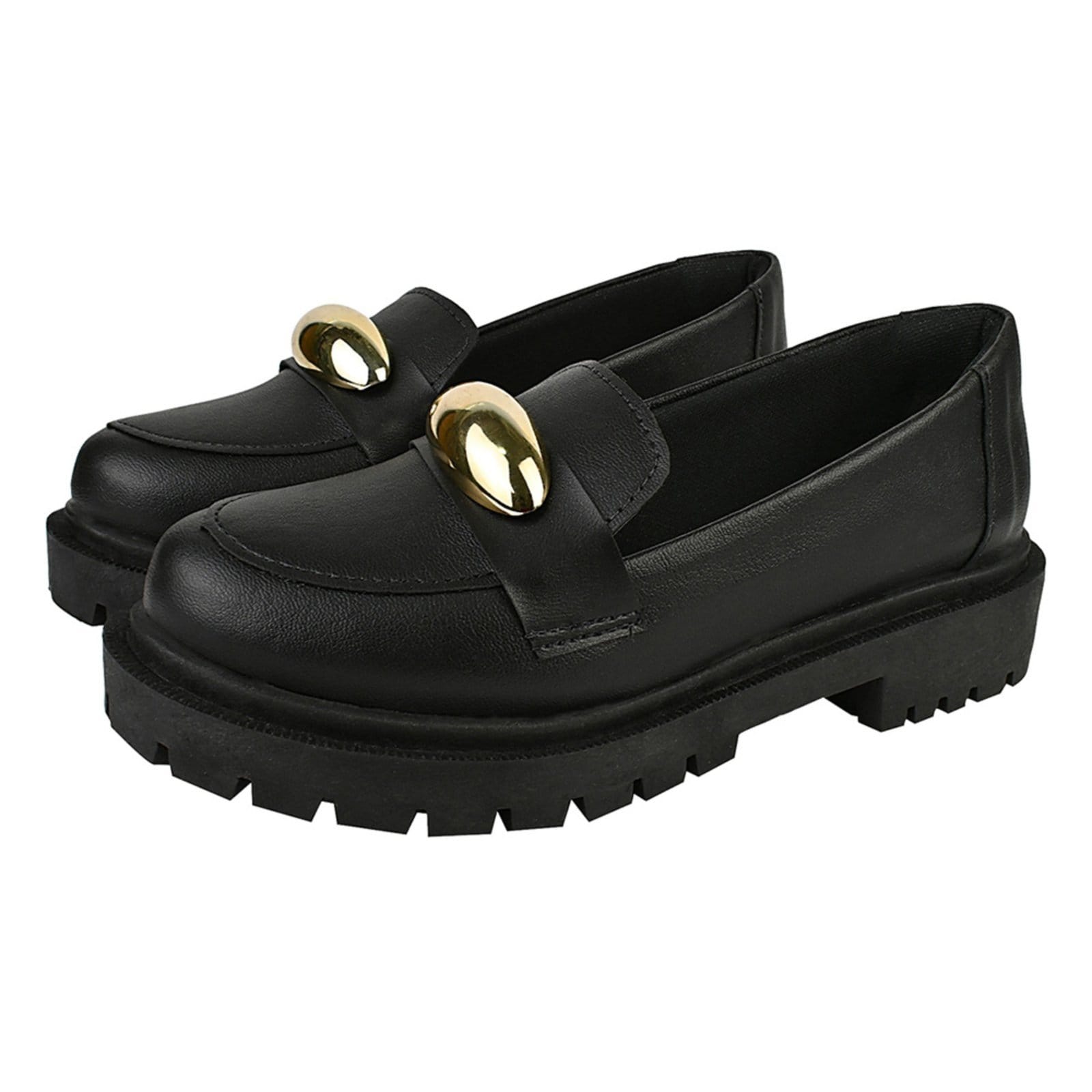 Sapato Feminino Mocassim Tratorado Donatella Shoes Bico Redondo Confort Enfeite Grande