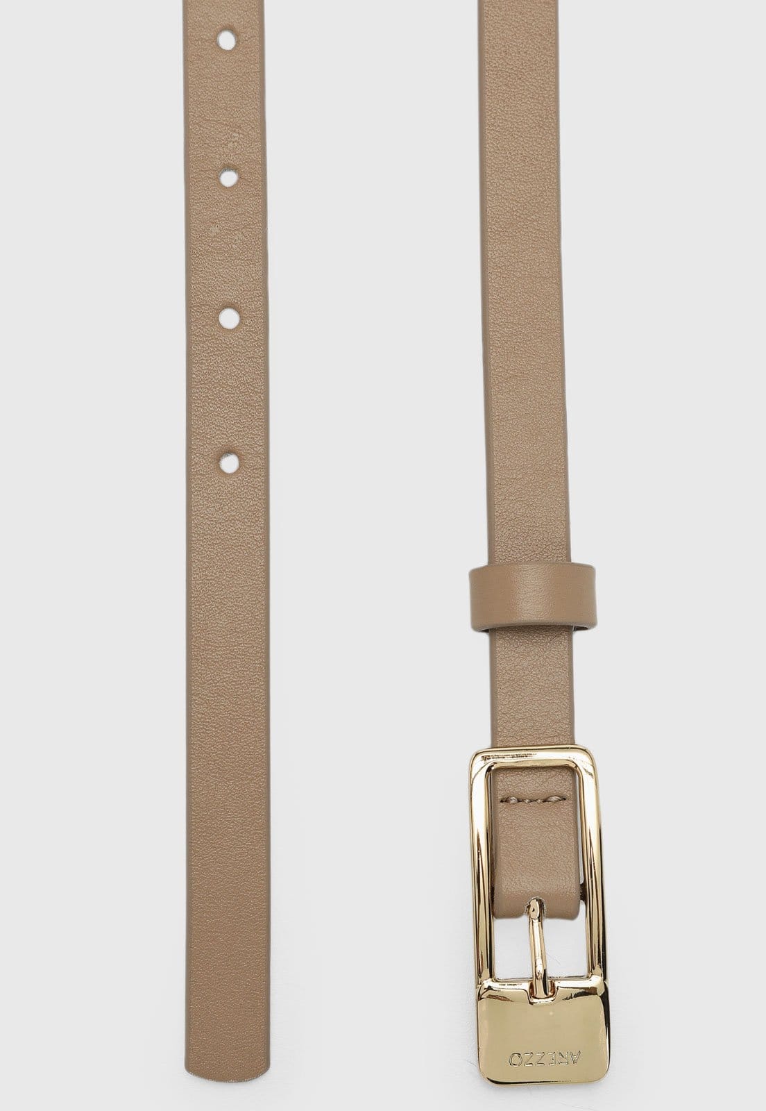 Vista 2 Cinto Feminino Arezzo Fivela Logo Taupe Arezzo bege