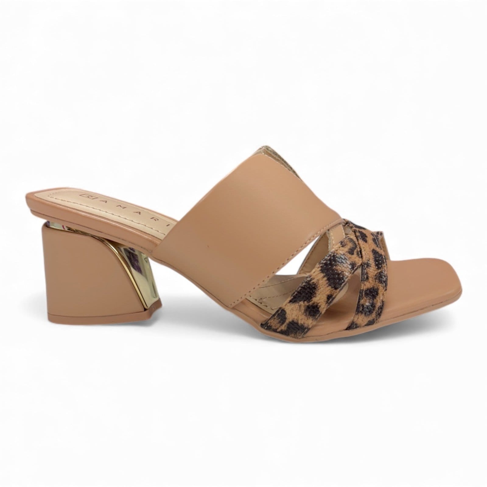 Vista 2 Tamanco Feminino Camel Salto Médio Bloco Ramarim 2528101-6 RAMARIM caramelo