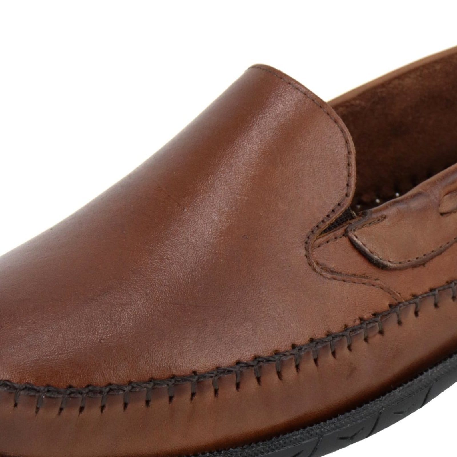 Sapato Mocassim Sapatilha em Couro Masculino Conhaque - 2