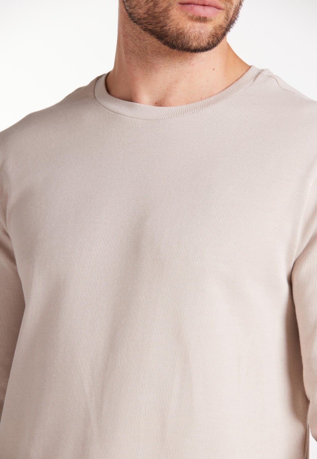 Vista 2 Blusa Slim Malha Tricot Traymon Gelo Traymon cinza