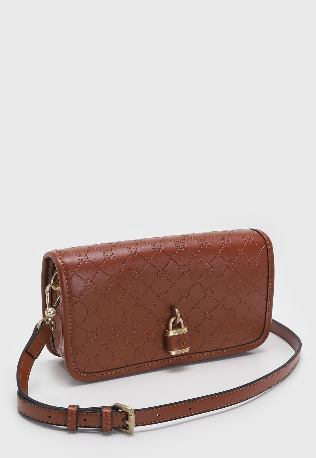 Vista 2 Bolsa Média Feminina Capodarte Monograma Camel Capodarte caramelo