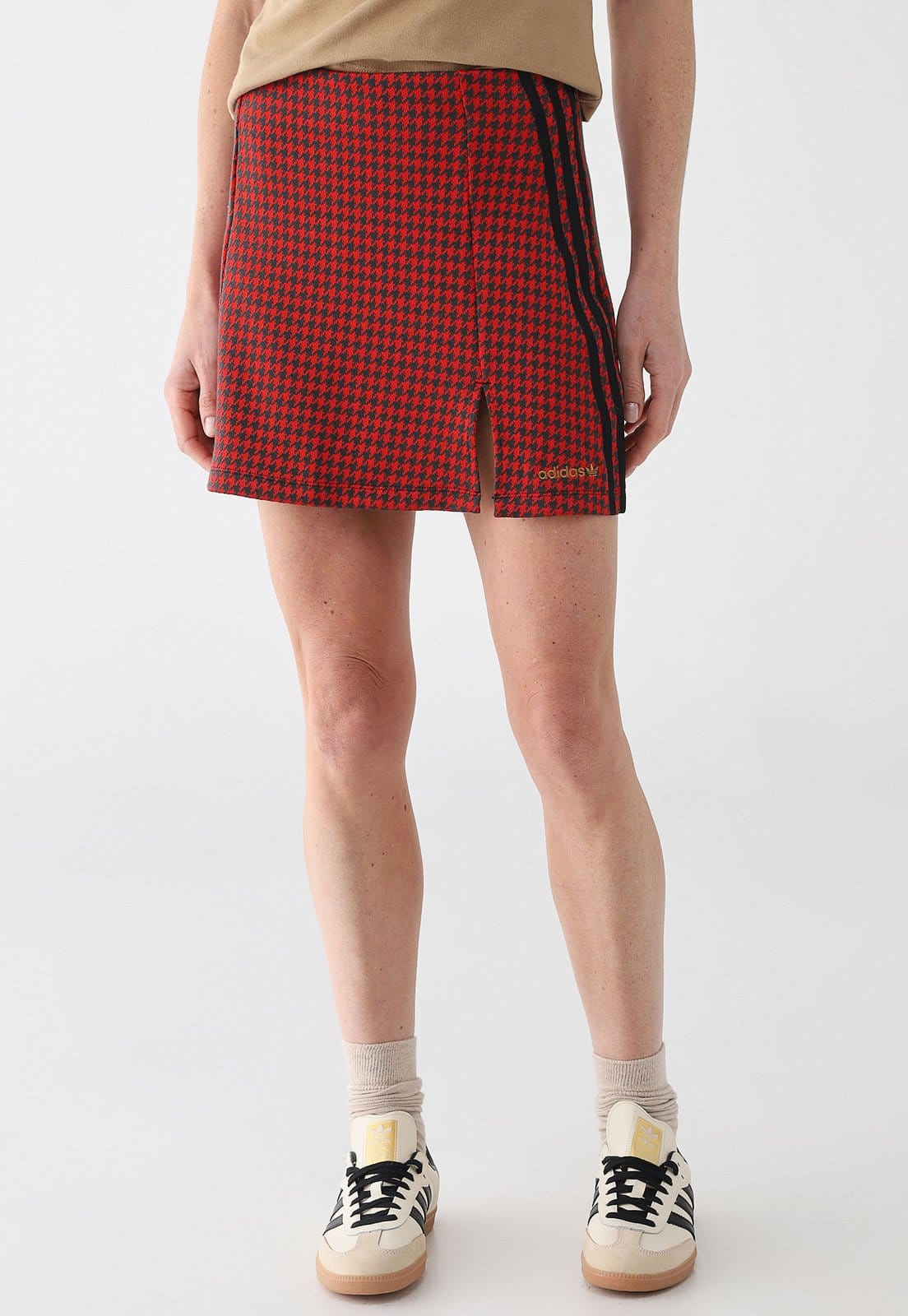 Saia Feminina adidas Originals Tailored Pied-De-Poule Vermelha