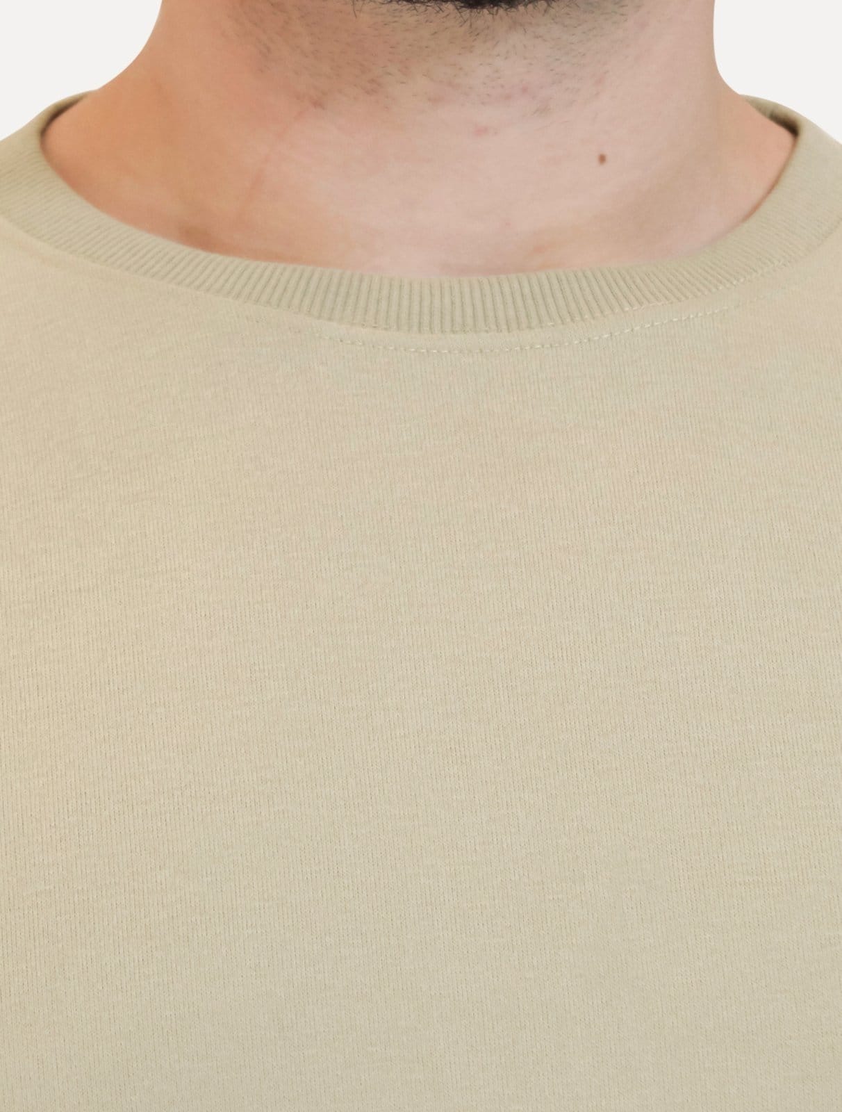 Vista 2 Moletom Dixen Masculino Crewneck Liso Claro Dixen cáqui