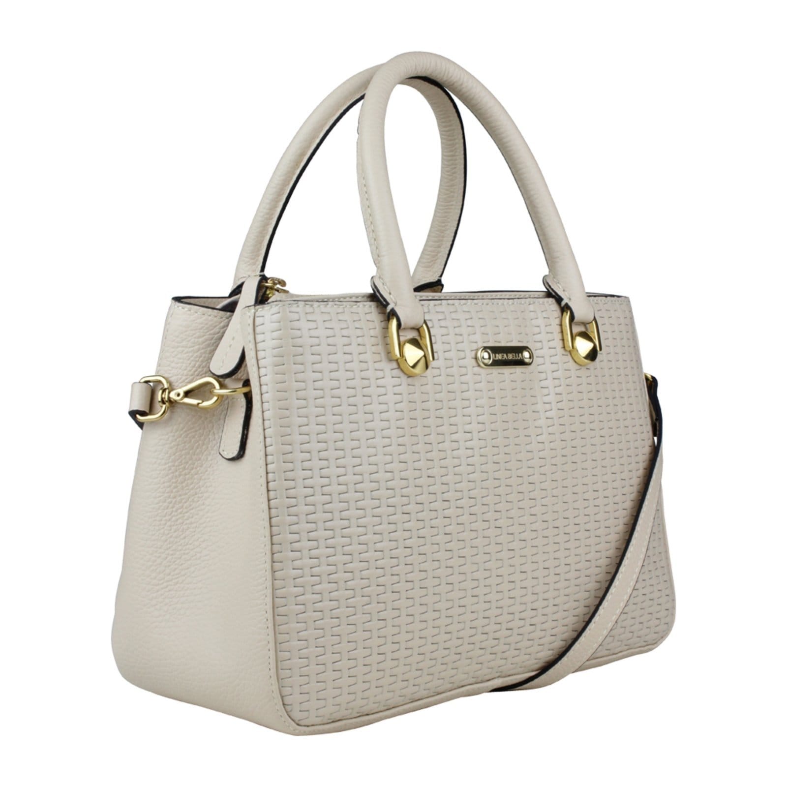 Bolsa feminina em couro Linea Bella 5215 Off White