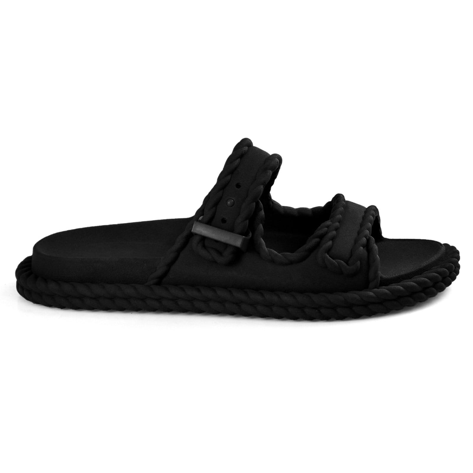 Sandália Slide Anatômica Tira Ajustável Resistente Papete Leve Macia Trançada Confortável