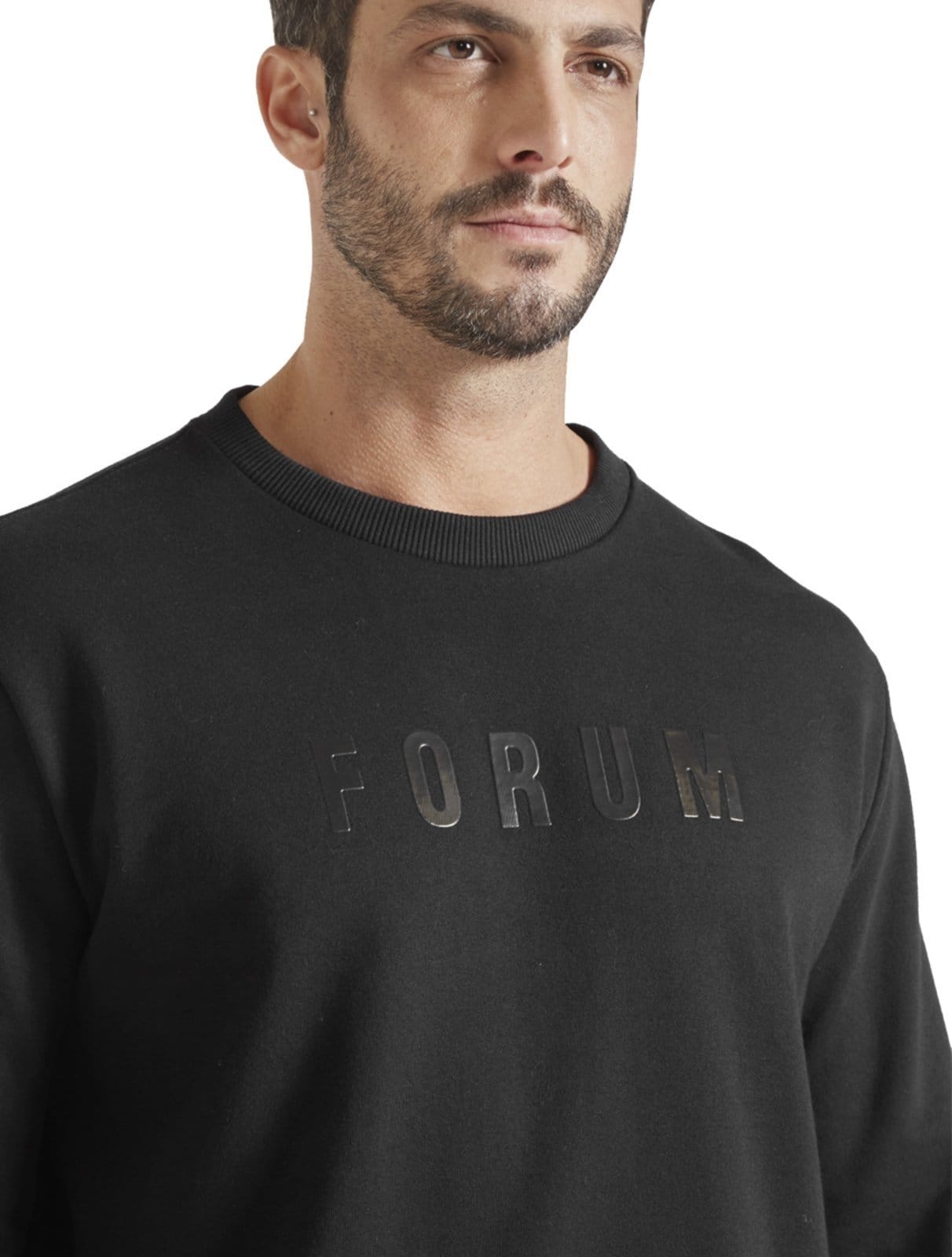 Vista 2 Moletom Forum Masculino New Comfort Crewneck Front Logo Forum preto