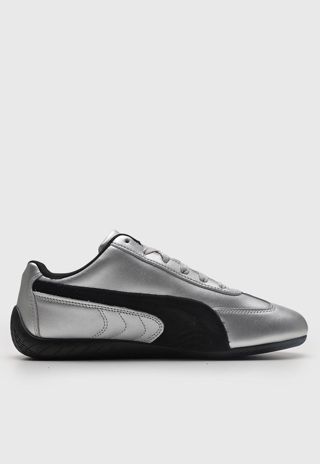 Vista 2 Tênis Feminino Puma Speedcat Metallic Prata e Preto Puma prata metallic