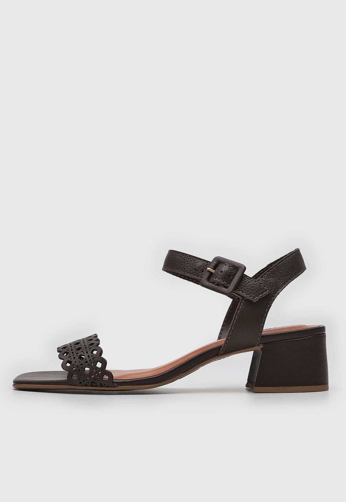 Sandália Feminina Bottero Salto Bloco Tiras Recorte a Laser