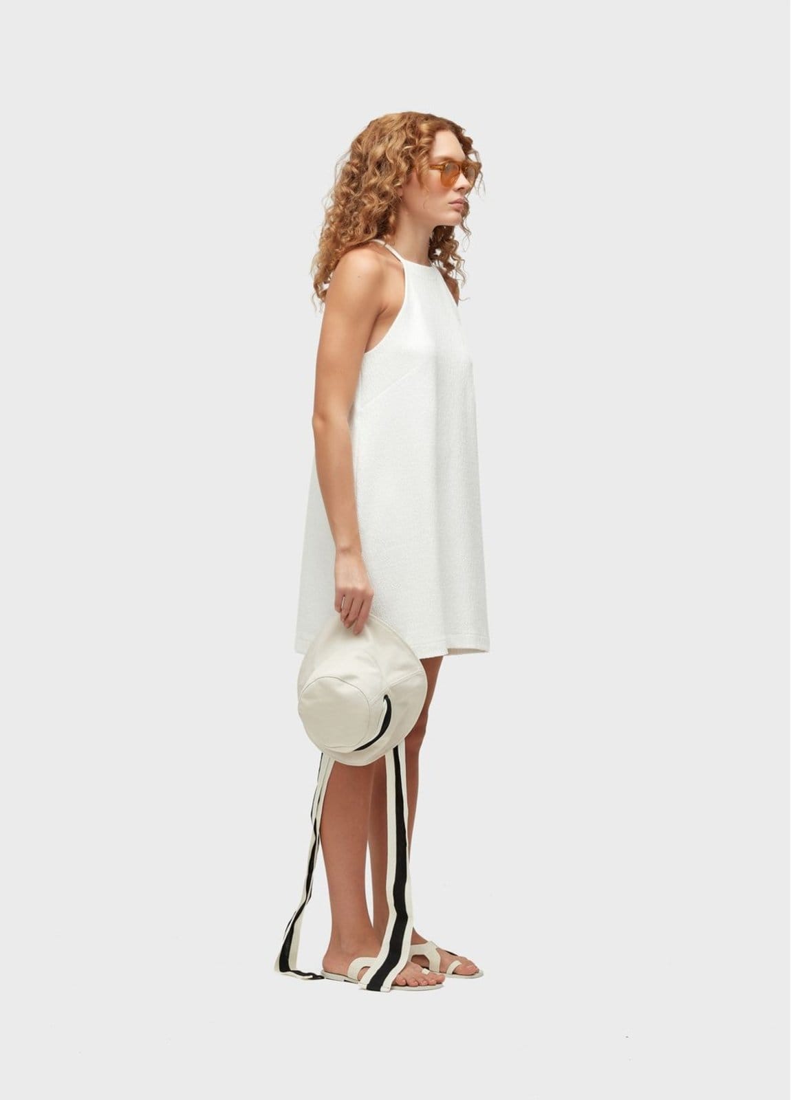 Vista 2 Vestido curto malha textura Osklen off-white