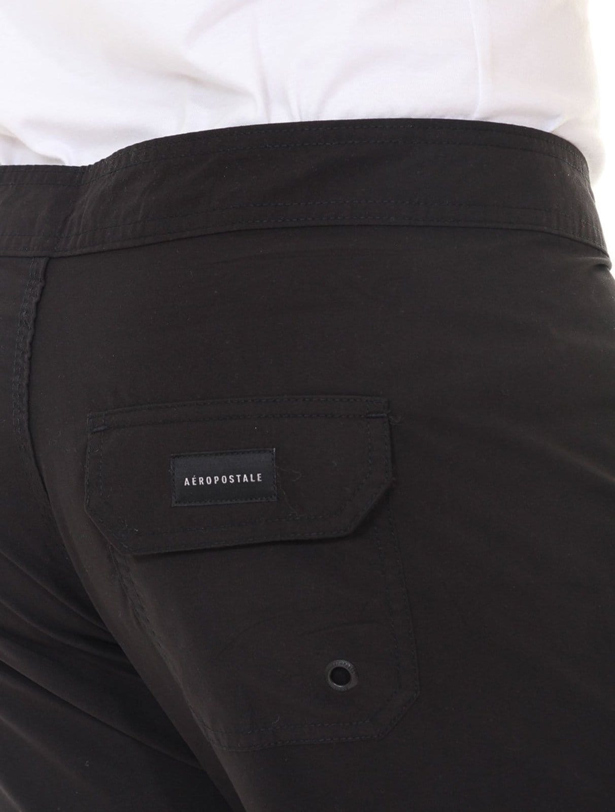 Vista 2 Bermuda Aeropostale Masculina Boardshorts NYC Aero Tape Preta Aeropostale preto